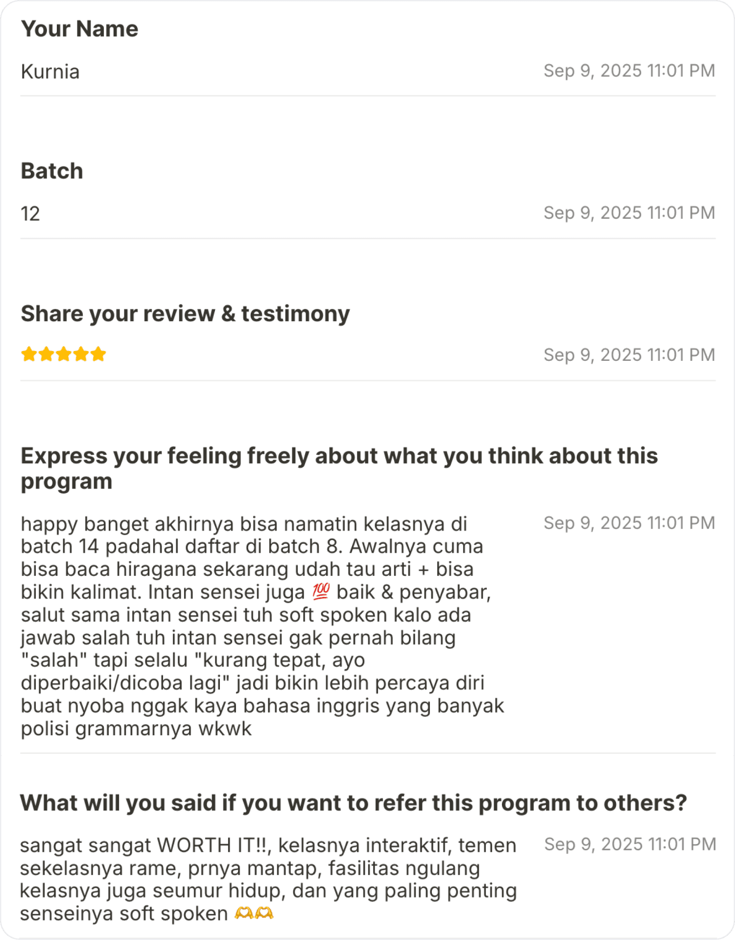 Testimoni dari Kurnia - Batch 12
