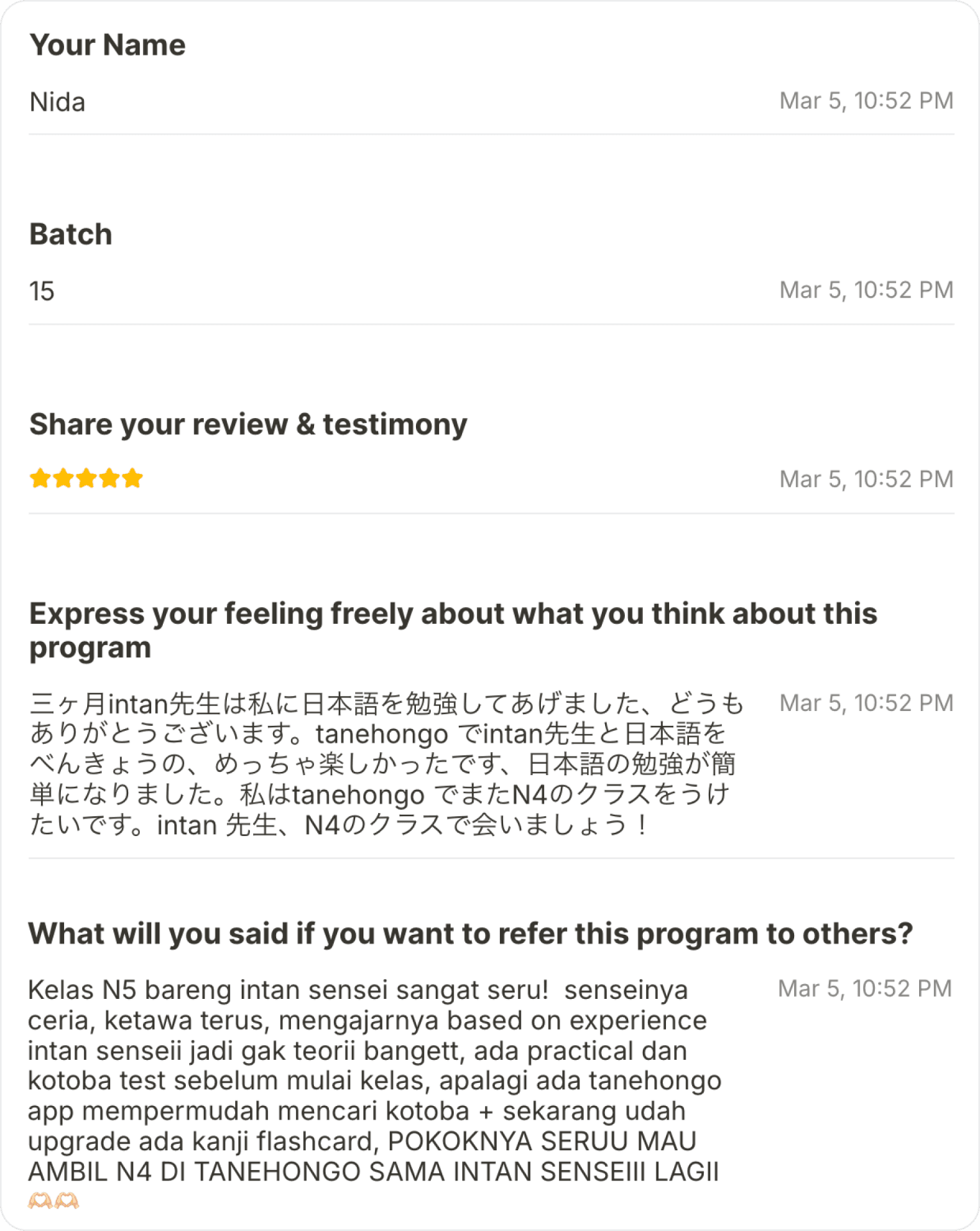 Testimoni dari Nida - Batch 15